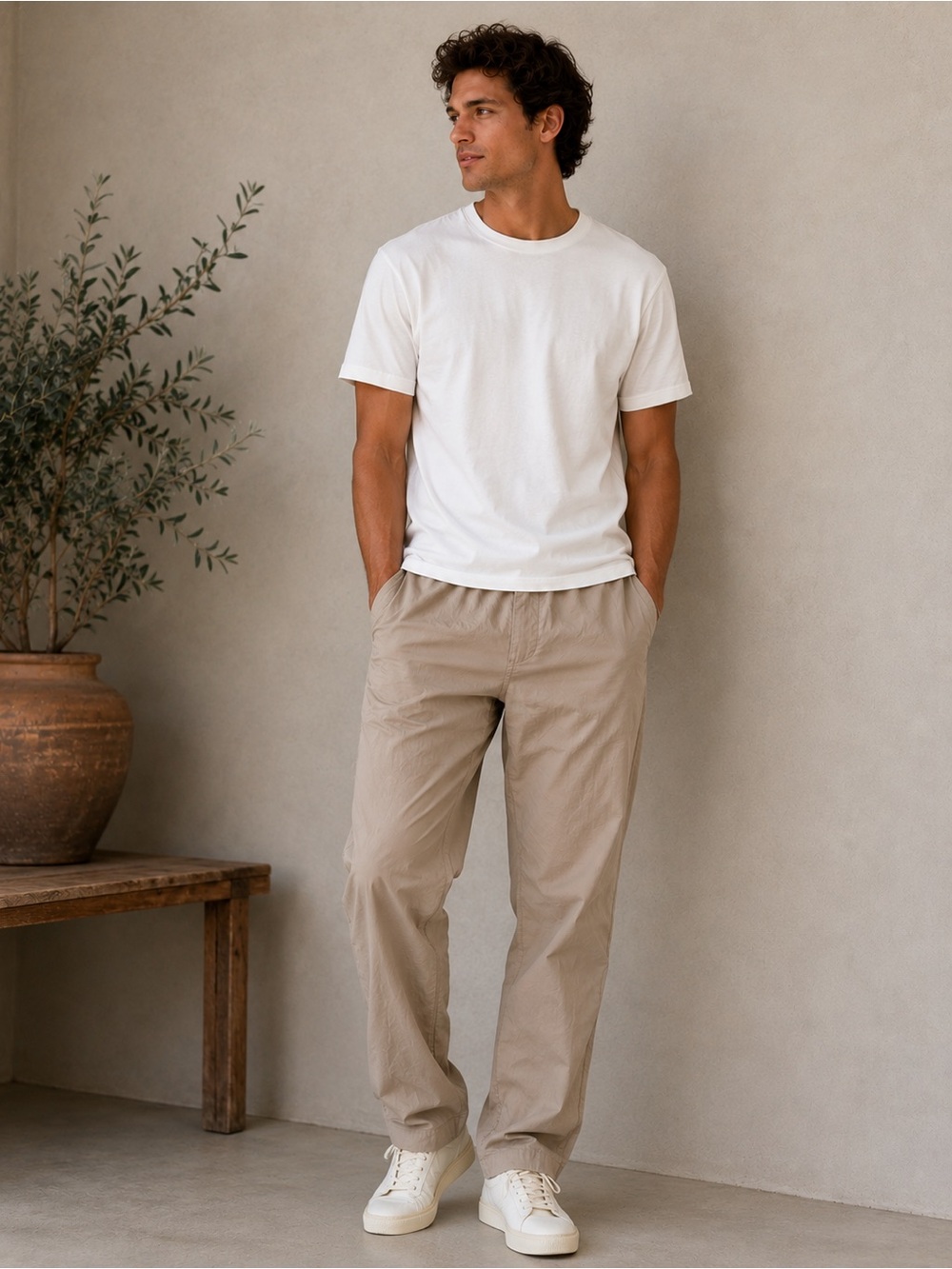 SKALL studio Men's Stylish Tan Khakis